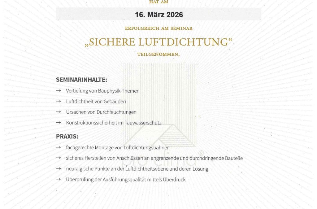 Weiterbildung für mehr Qualität und Sicherheit im Holzbau